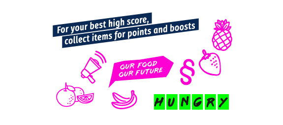 For your best high score, collect items for points and boosts.